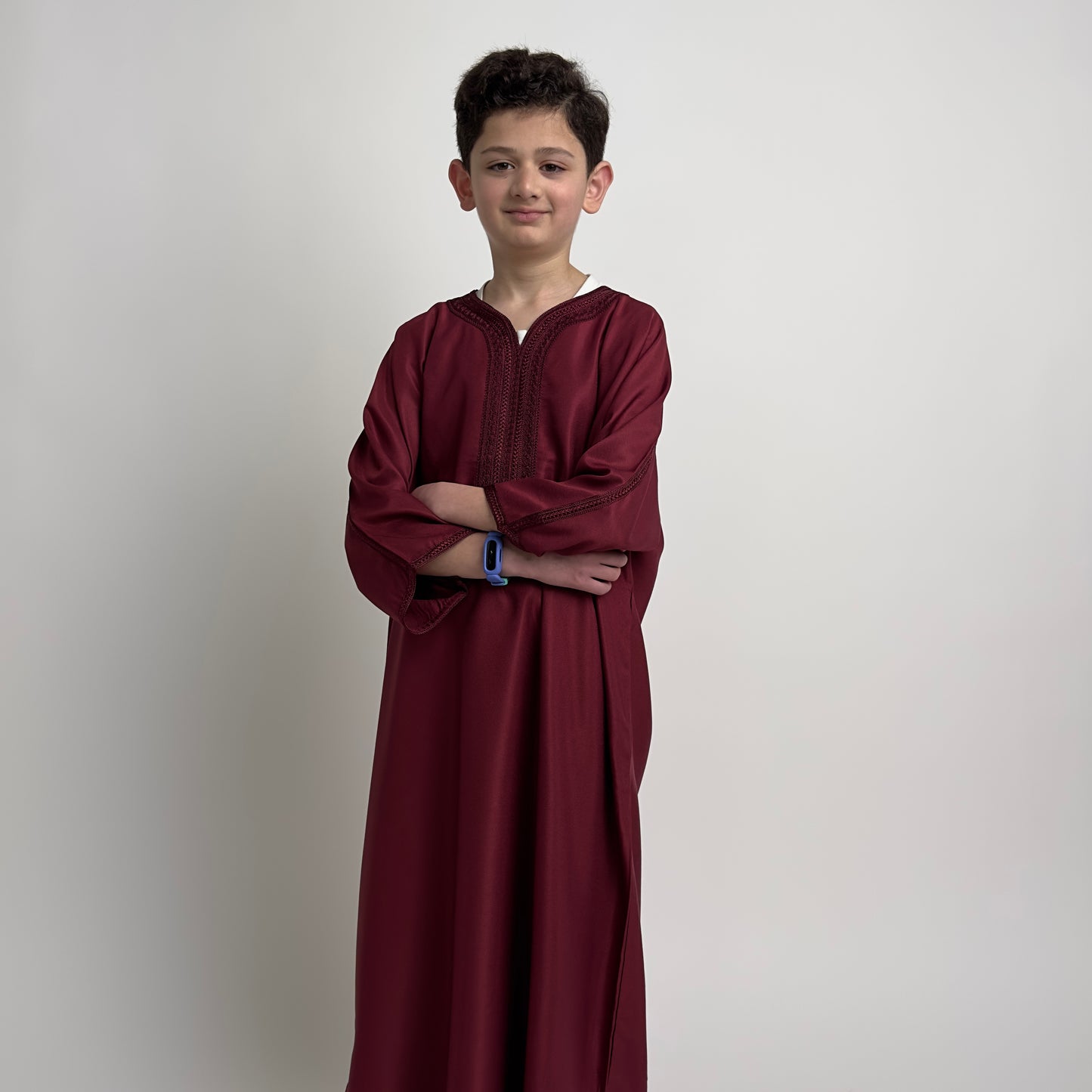 Burgundy Kids Moroccan Thobe