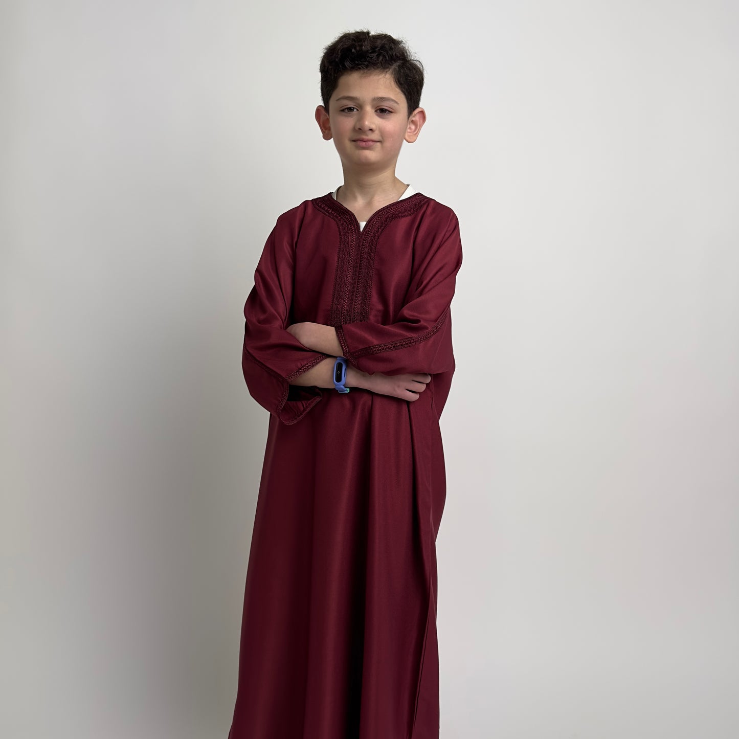 Burgundy Kids Moroccan Thobe