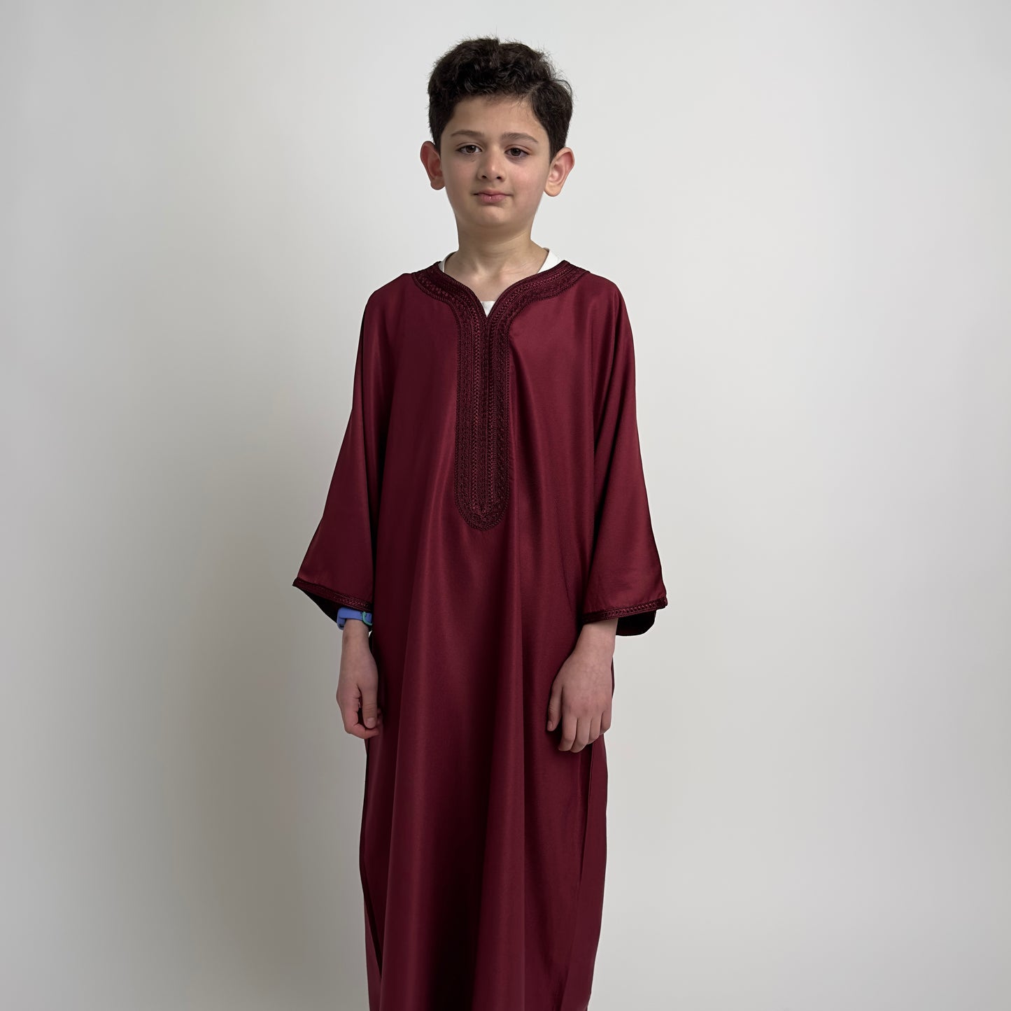 Burgundy Kids Moroccan Thobe