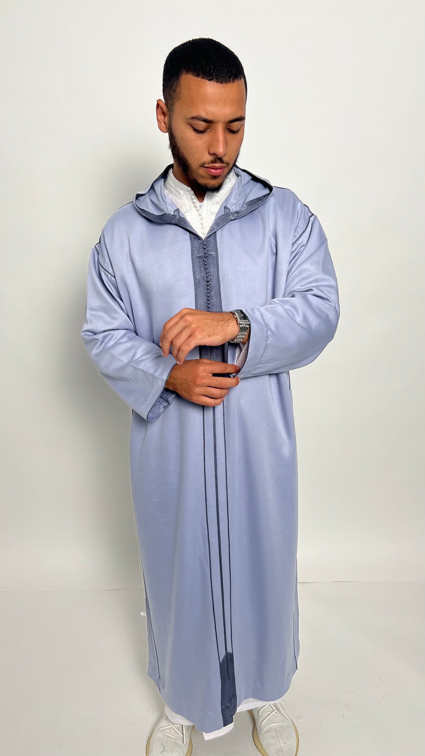 Mauve-Tinted Grey Premium 2 Piece Djellaba