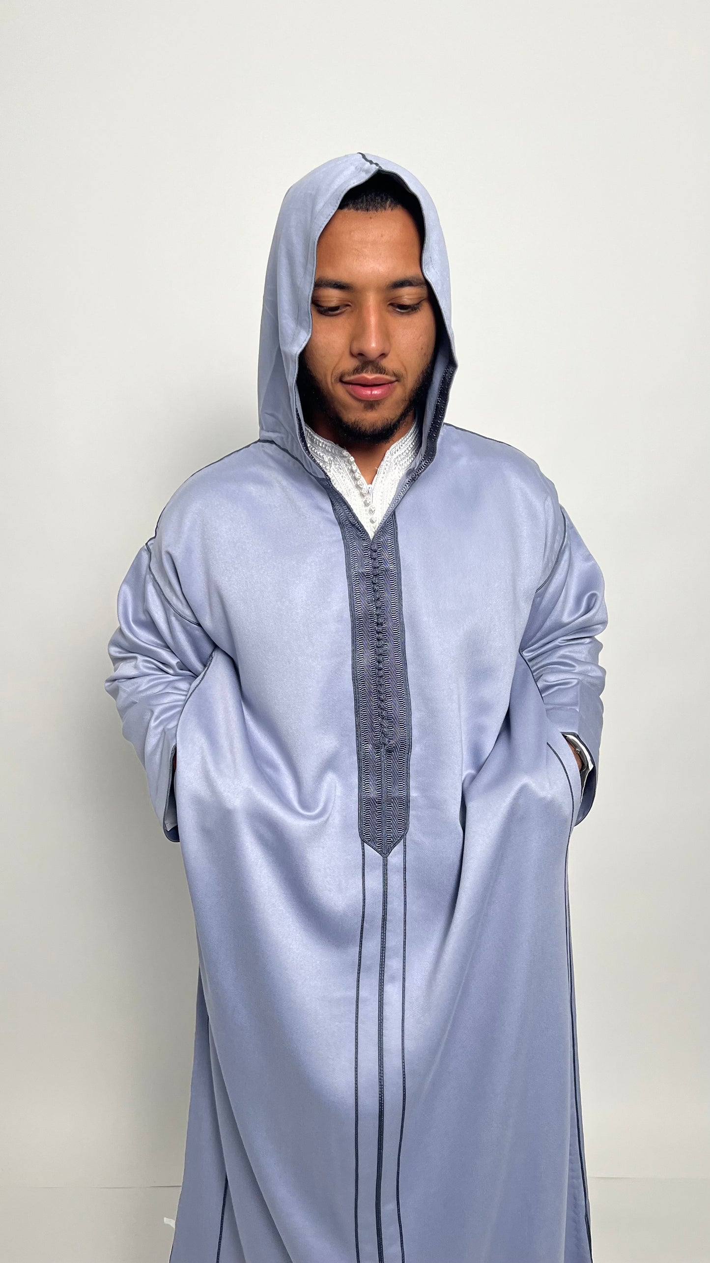 Mauve-Tinted Grey Premium 2 Piece Djellaba