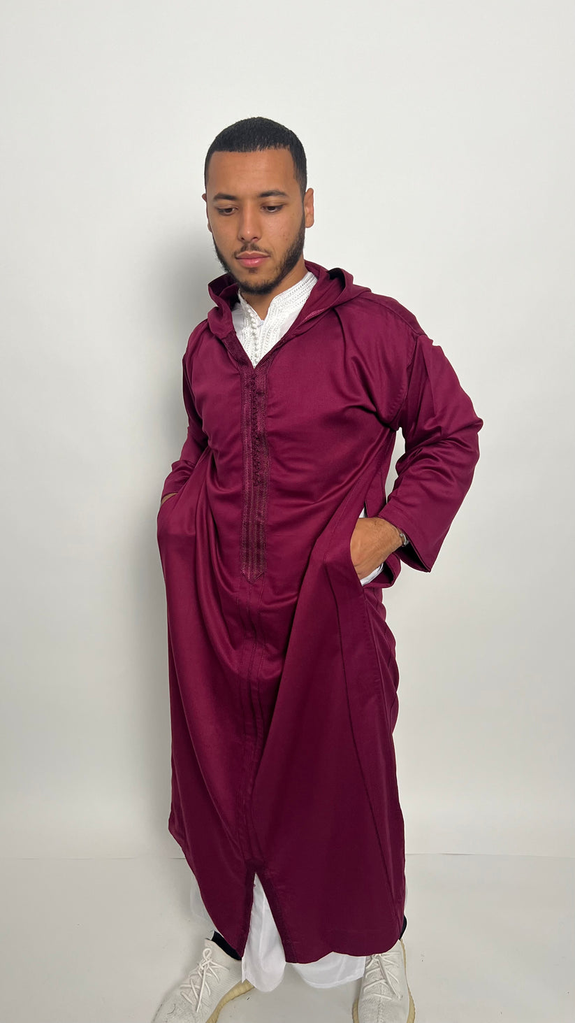 Burgundy 1 Piece Premium Djellaba