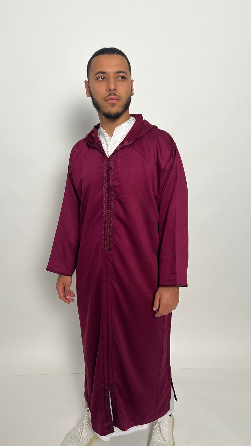 Burgundy 1 Piece Premium Djellaba
