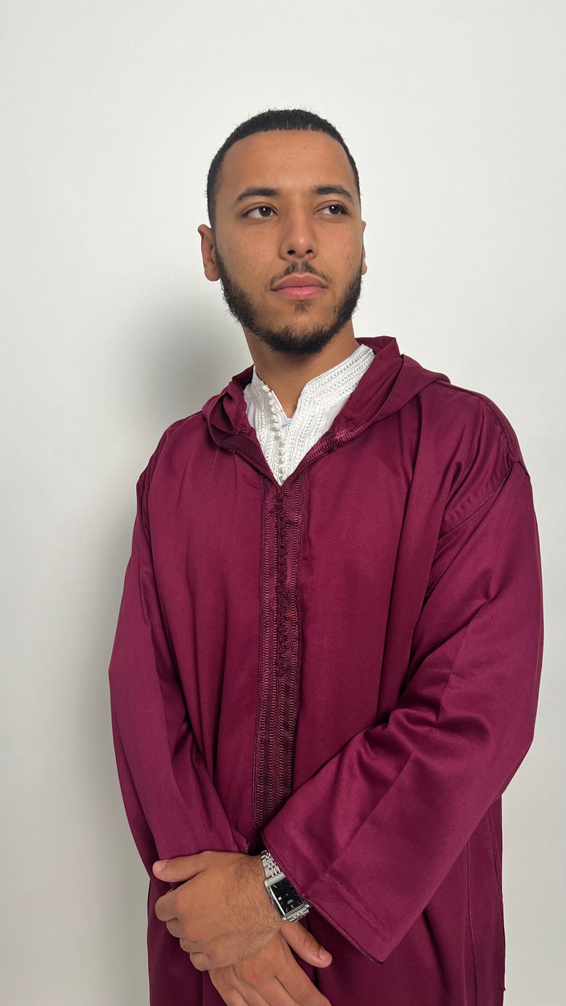 Burgundy 1 Piece Premium Djellaba