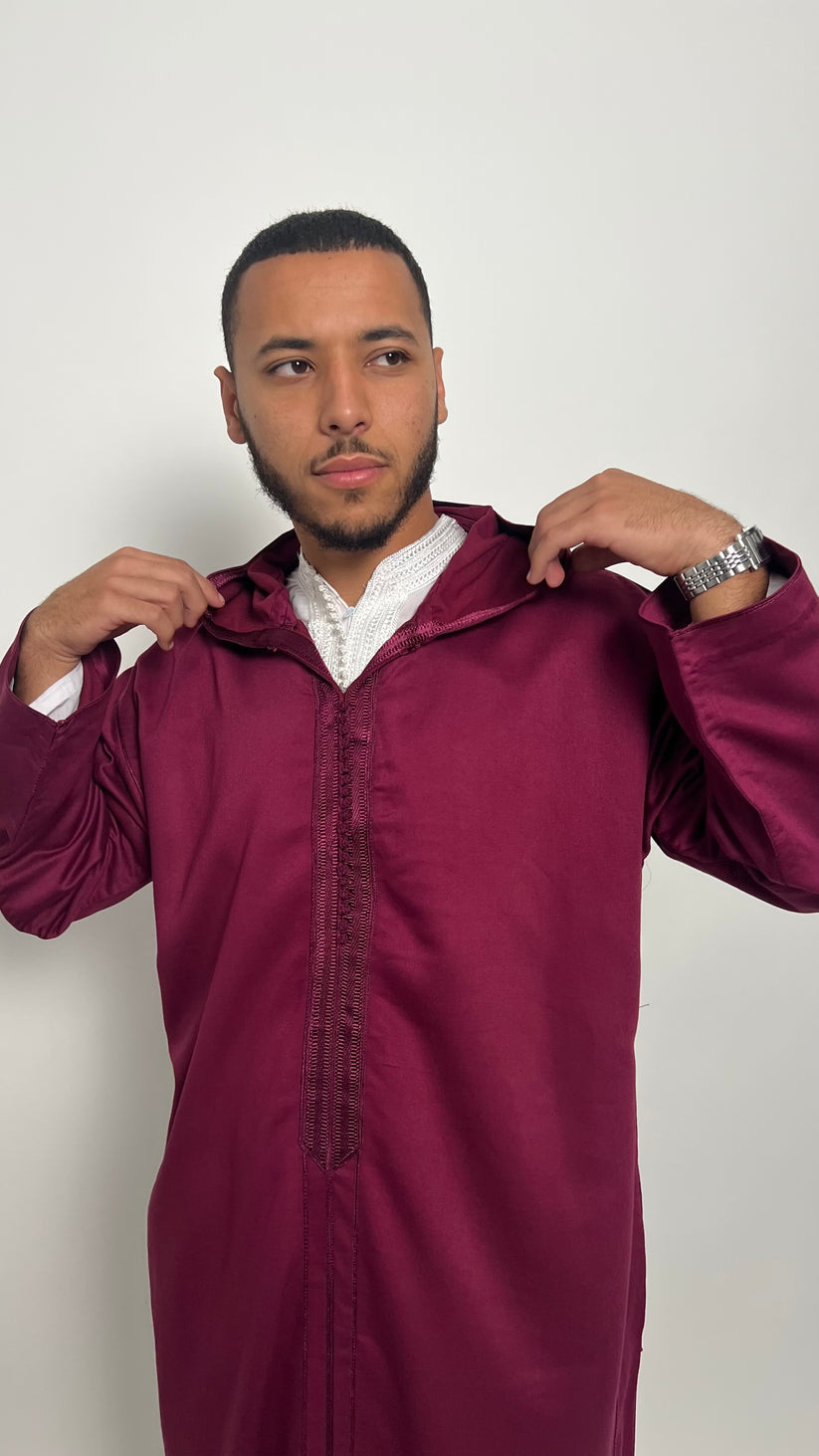 Burgundy 1 Piece Premium Djellaba