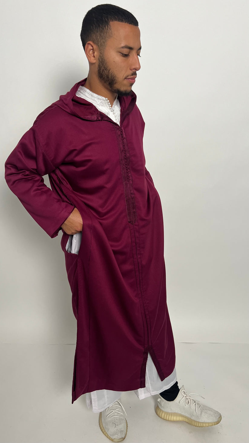 Burgundy 1 Piece Premium Djellaba