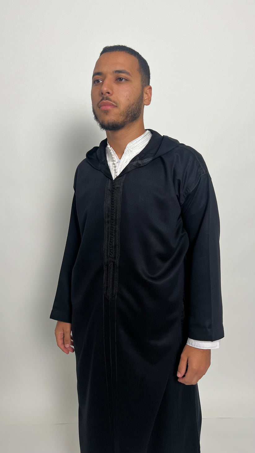 Stealthy Black 1 Piece Premium Djellaba