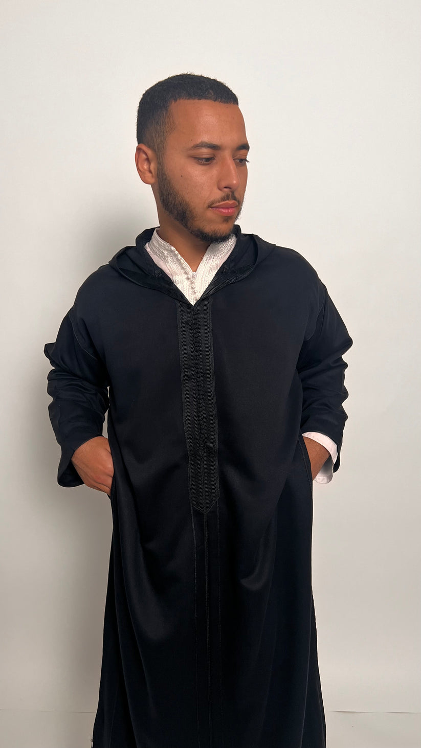 Stealthy Black 1 Piece Premium Djellaba