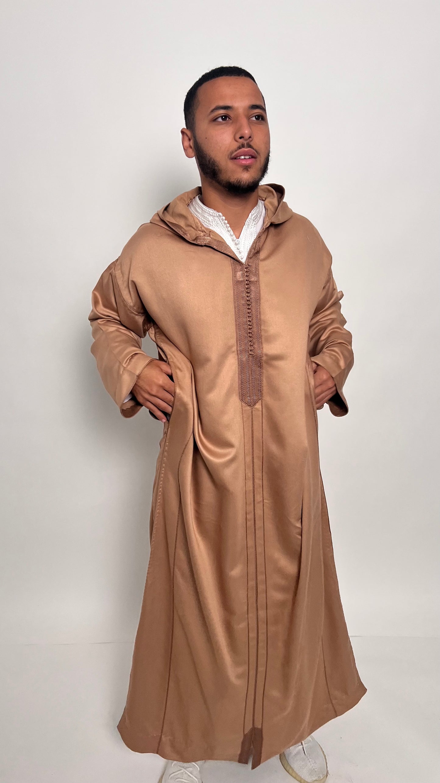 Beige-Tinted Brown 2 Piece Premium Djellaba