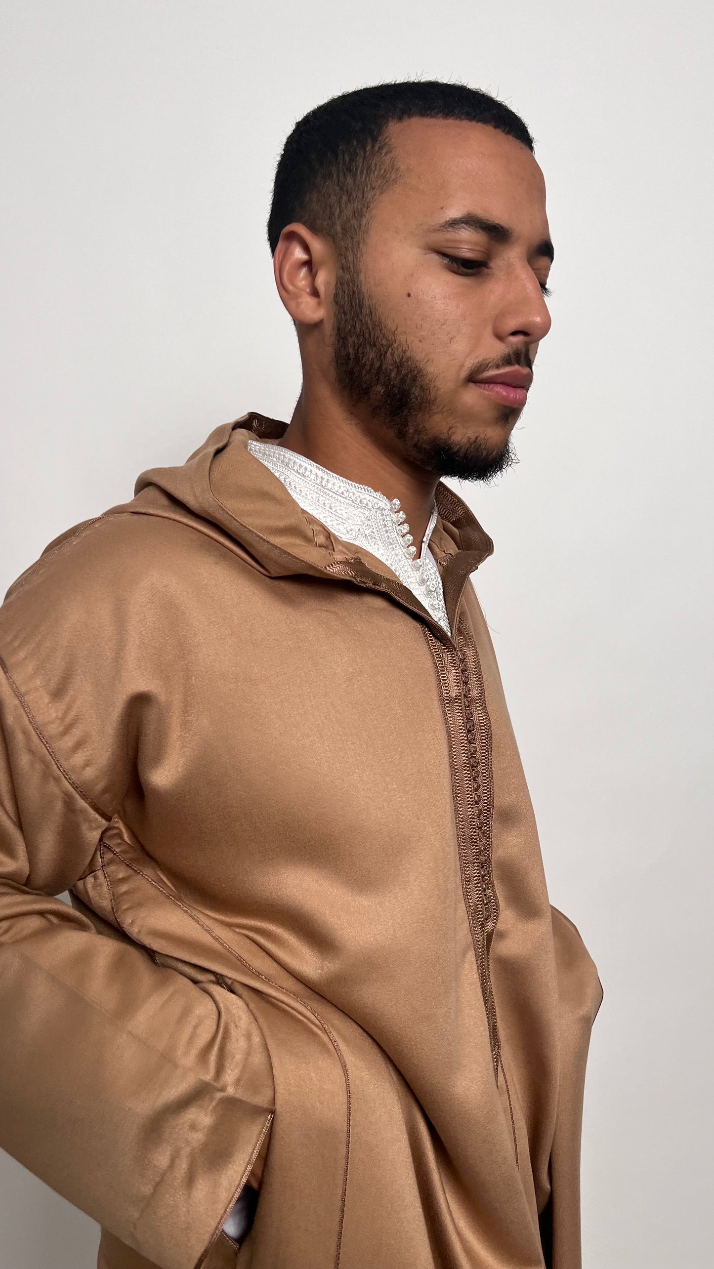 Beige-Tinted Brown 2 Piece Premium Djellaba