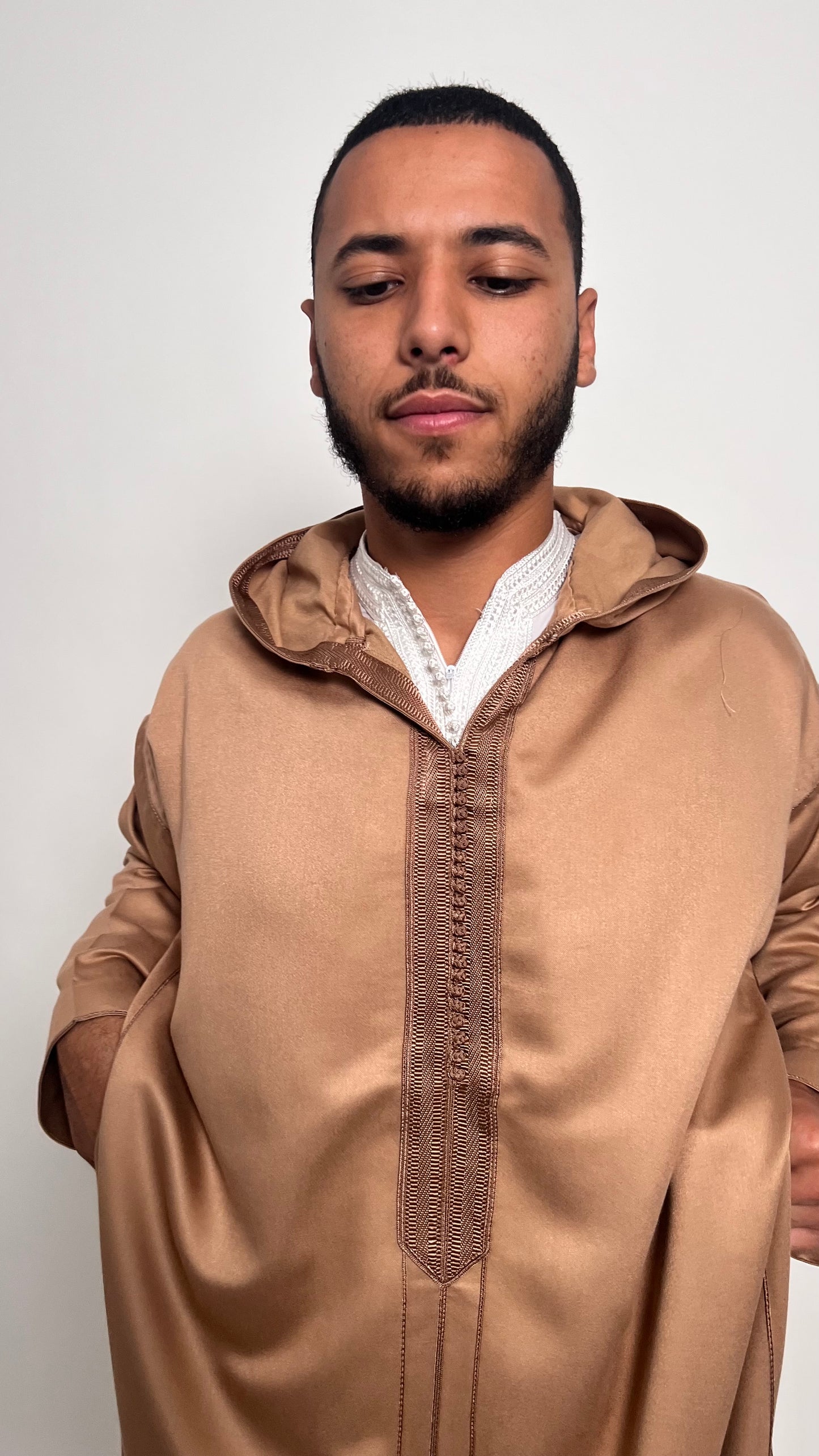 Beige-Tinted Brown 2 Piece Premium Djellaba