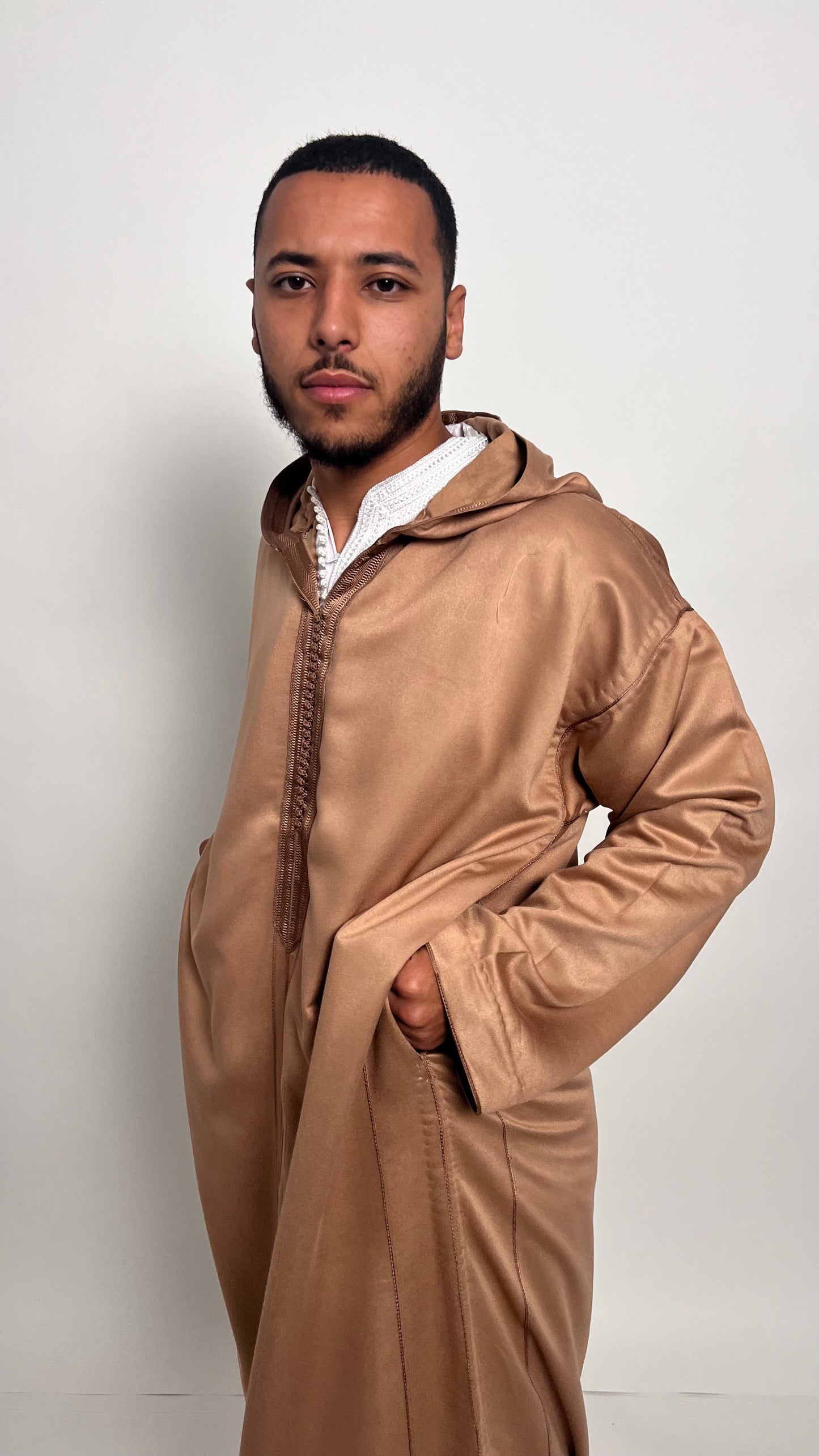 Beige-Tinted Brown 2 Piece Premium Djellaba