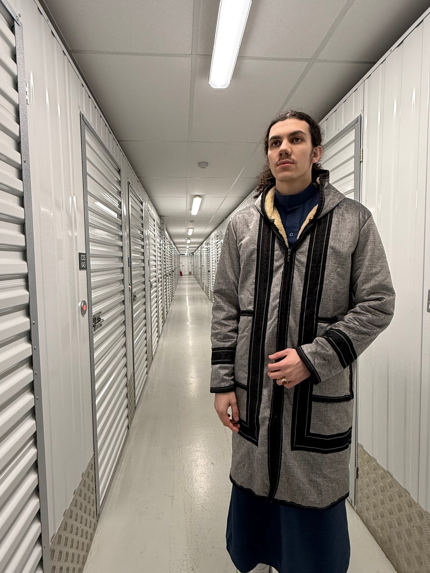 Black and Grey Farwa Coat