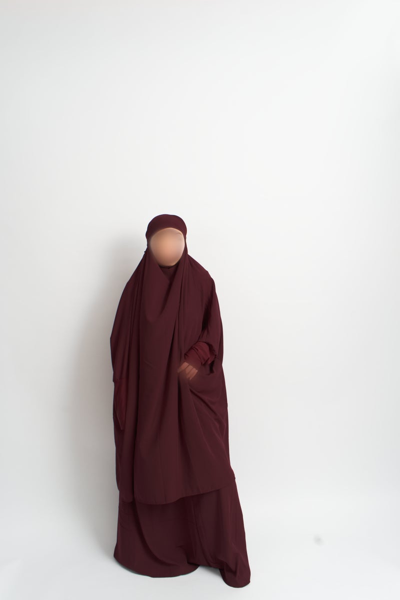 Burgundy 2 Piece Jilbab