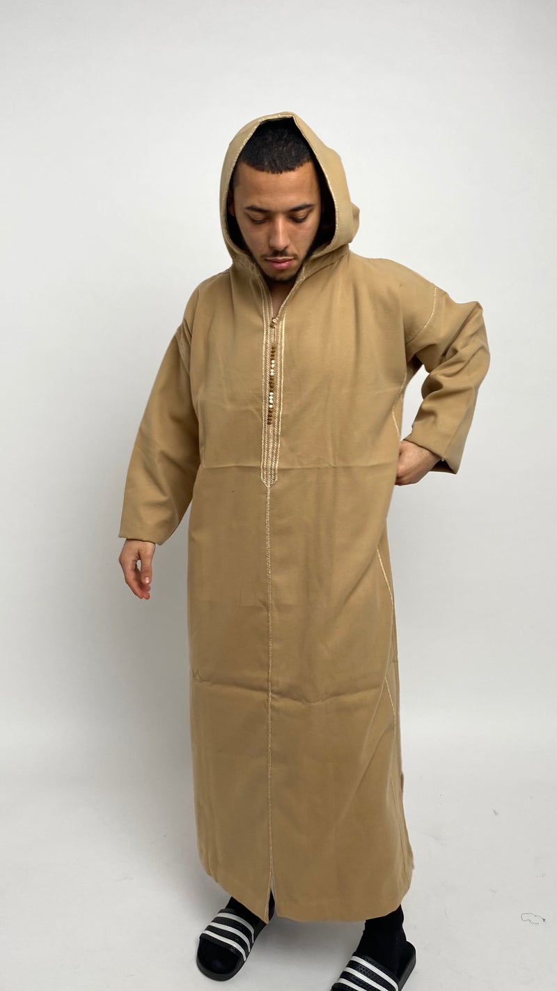 Warm Beige Winter Moroccan Thobe