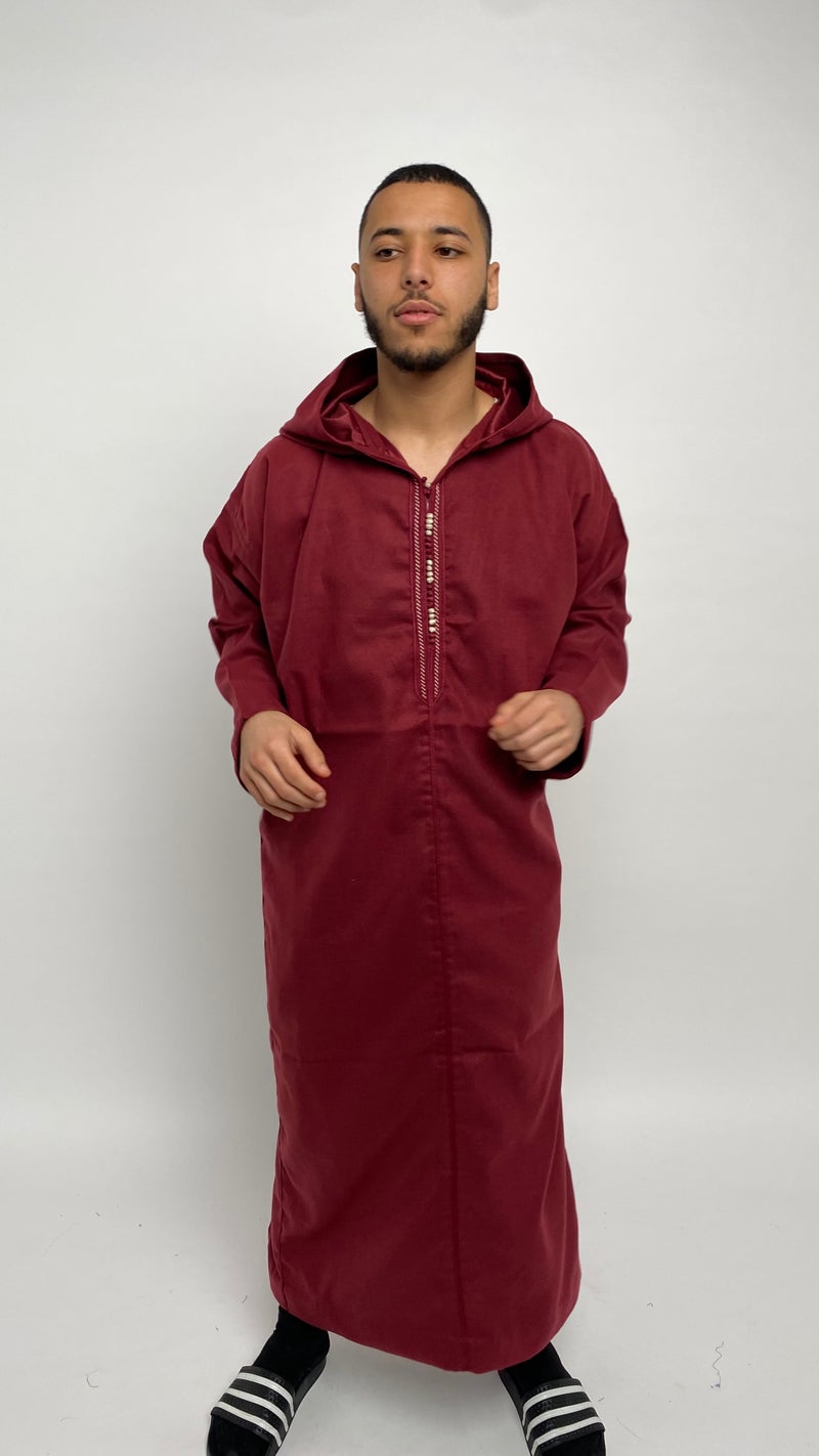 Blood Red Winter Moroccan Thobe