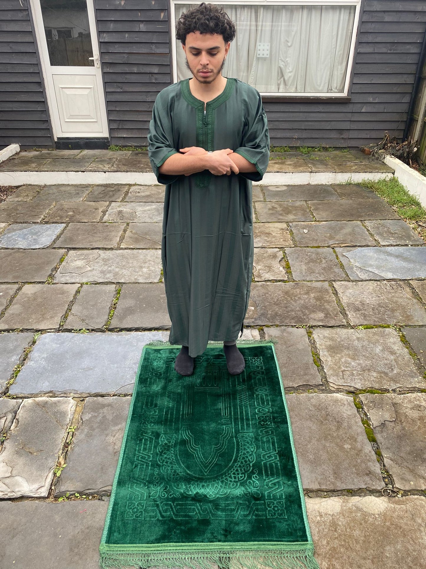 Emerald Green Distraction-free Prayer Rug