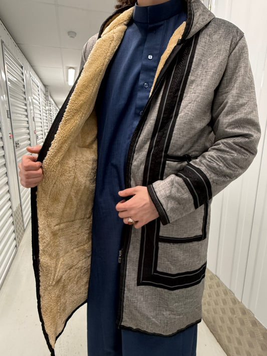 Black and Grey Farwa Coat