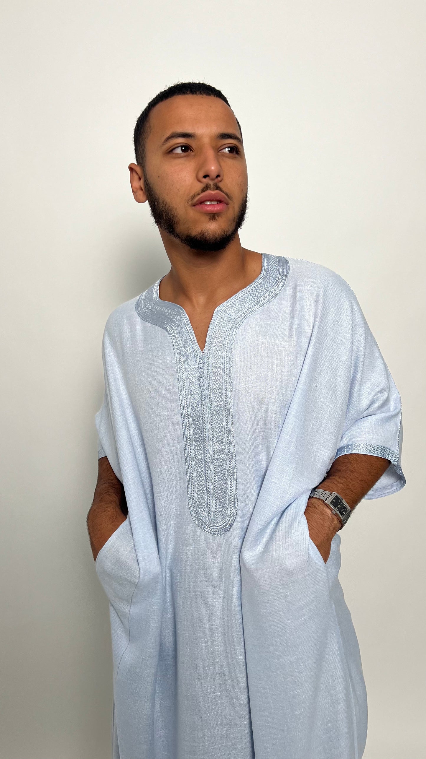 Platinum Linen Moroccan Thobe